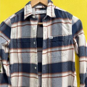 Abercrombie Kids Navy and Cream Plaid Shirt